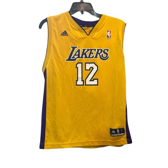 Adidas NBA Los Angeles Lakers Jersey Boys Large 14-6 Yellow Dwight Howard - Picture 1 of 8